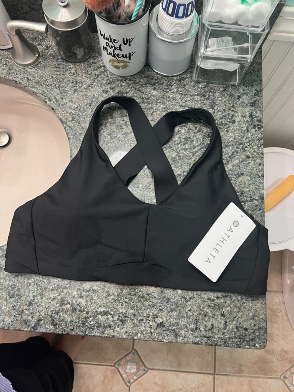 Athleta Black Crisscross-Back Sports Bra